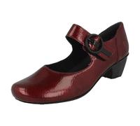 (Red, UK 6) Ladies Rieker Buckle Detailed Hook and Loop Smart Heels 41756