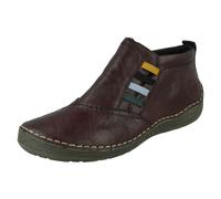 (Red, UK 6) Ladies Rieker Casual Zip Ankle Boots 52584