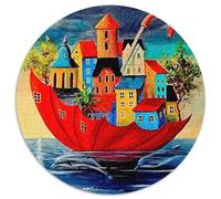 Red Umbrella Castle 1000 Piece Jigsaw Puzzle for Kids And Adults European Architecture Brainteasing Jigsaws Challenge Games Fun Present & Activity 1000pcs (67.5x67.5cm)