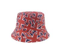 (Red) Union Jack Unisex Reversible Bucket Hat Queen's Jubilee British Flag