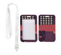 Red Urban Building ID Card Holder with White Lanyard, Work Card Holder, Vertical ID Cards Protector for Nurse, Vertical Cards Protector for Staff, Nurse Accessories Bus Driver Accessories