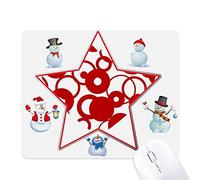 Red Valentine's Day Heart Ring Christmas Snowman Family Star Mouse Pad