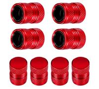 Red Valve Stem Caps, Ymapinc 8 Pack Aluminum Alloy Tire Valve Stem Caps Set Tyre Air Valve Caps Universal for Cars Trucks Motorcycles SUVs and Bikes