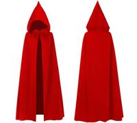 Red Vampire Cape, Unisex Hooded Cape, Adult, Wizard Robe, Cape Coat with Lacing, Renaissance Cape Jacket, Gothic Capelet, Medieval Fancy Dress, Uniform for Adults, Halloween Party