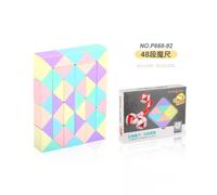 (red) Variable Magic Ruler 24-Segment Educational Toys Alien Folding Magic Ruler Magic Snake Macaron Color 72-Segment Magic Ruler