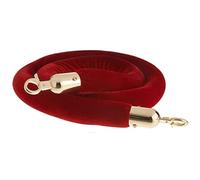 Red Velvet Barrier Rope with Gold Hooks - Crowd Control Rope for 60/120/150/365 cm Stanchions Queue Divider Safety Barrier - Premium Velvet Crowd Management Solution