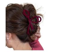 Red Velvet Bow Hair Clips Autumn Winter Women Hair Claw Clip Gift French Elegant Hairpin Korean Hair Accessories Female Headwear(GRAY)