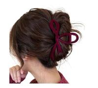 Red Velvet Bow Hair Clips Autumn Winter Women Hair Claw Clip Gift French Elegant Hairpin Korean Hair Accessories Female Headwear(Yellow)