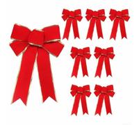 Red Velvet Bow Knots 25cm Wired Edge for Crafts