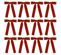 Red Velvet Bows For Christmas Tree, Vintage Wedding Velvet Ribbon Present Bows, Wine Ribbon Tie Christmas Ornaments Decor