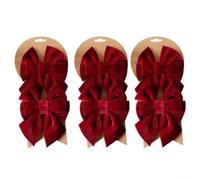 Red Velvet Christmas Bow Ornament Large Tree Decoration Wired | Ribbon,for Outdoor Wreath Festive Door and Fence Decor Reusable Holiday Fireplace Accent Garlands 25x30cm 12x15cm