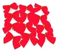 Red Velvet Christmas Decoration Bows (10cm) - 12 pack