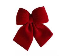 Red Velvet Christmas Wreath Bows for Tree Decoration, Indoor Outdoor Holiday Party Decor Ornaments, Classic Wine Red Decorative Ties for Front Door, for Window, Fence and Wrapping, 3 Size Options(L)