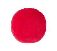HOMESCAPES Red Round Velvet Cushion Super Soft Cotton Velvet Luxury Filled Scatter Cushion Thick Plain Accent Throw Pillow for Sofa and Bed Decoration, 40cm (15") Diameter