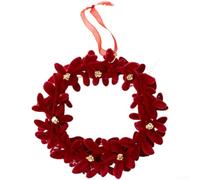 Red Velvet Flocked Christmas Ornaments Assorted Shapes Bows Snowflakes | Made of soft velvet flocked plastic Includes various shapes Easy to hang attachment points Multiple size options Vibrant wine