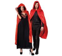 Red velvet-look cape 120 cm adult Halloween