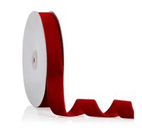 Red Velvet Ribbon 1 inch x 20 Yards, Christmas Ribbon Perfect for Christmas Tree Wreath Flower Bouquet Decoration, Handmade Crafts Ornaments, Gift Wrapping & Bow Making