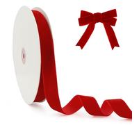 Red Velvet Ribbon,Valentine's Day Ribbons for Gift Wrapping,Gift Wrapping Ribbon for Mother's Day,20mm x 25Yard Ribbons,Christmas Velvet Ribbon