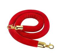 Red Velvet Rope with Polished Stanchions and Cotton Core, Queue Barrier Rope for Theaters, Grand Openings, Hotels (Size: 2ft/60cm)