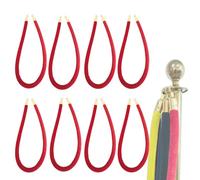 Red Velvet Ropes 8 Pack - 47" Crowd Control Stanch Cords for Weddings Parties Hotel Events Safe Queue Ber Ele Décor & Slish