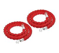 Red Velvet Stanchion Rope with Silver Hooks - 2 pcs 4-10ft Crowd Control Rope for Events(80cm)