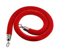 Red Velvet Stanchion Rope with Stainless Steel Hooks - Premium Foam Core Queue Divider for Elegant VIP Events, Durable Crowd Control Solution, Stylish Line Barrier for Queue Management