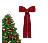 Red Velvets Bows For Christmas Tree | 45x22cm Large Christmas Tree Topper Bow | Vintage Velvet Ribbon Bows | Christmas Velvet Bows Ornaments For Indoor Outdoor Wreaths Garland For Home Partys