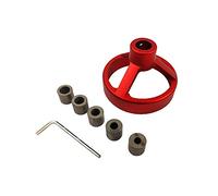 Red Vertical Drill Bit Guide Jig, 6/7/8/9/10mm Fixtures Pocket Hole Jig Positioner Straight Angle Guide Doweling Jig for Carpentry Hole Puncher (Round)