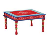(red) vidaXL Coffee Table Hand Painted Plant Stand Accent Table Solid Mango Wood