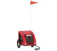(red) vidaXL Dog Bike Trailer Bicycle Trailer Bike Carriage Oxford Fabric and Iron