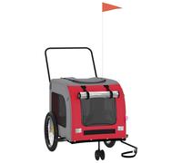 (red) vidaXL Dog Bike Trailer Bicycle Trailer Bike Carriage Oxford Fabric and Iron
