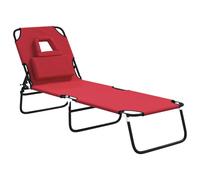 Folding Sun Lounger Sunbed Daybed Oxford Fabric and Powder-coated Steel vidaXL