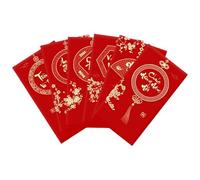 Red Vietnamese Envelopes - Chinese and Vietnamese New Year Red Envelopes | 6 Pack - Satin Glitter Style - Tradition, Blessings and Festive