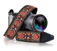 Red Vintage Camera Shoulder Strap Belt For All DSLR Camera - Vibrant Design Universal DSLR Strap, Embroidered Vintage Multi Color Neck Belt for Canon, Nikon, Sony,Pentax, Fujifilm, and Digital Camera