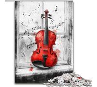 Red Violin Jigsaw Puzzles for Adults 1000 Piece Puzzle, Suitable for Ages 14 And Up Family Fun It Is Ideal As A Gift for The Whole Family (26x38cm)