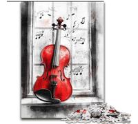 Red Violin Puzzles for Adults Teens 1000 Pieces, Suitable for Ages 14 And Up Family Fun It Is Ideal As A Gift for The Whole Family (26x38cm)