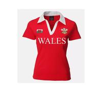 (Red Wales, 22/24) New Women's Welsh Wales Cymru V Collar Short Sleeve Rugby T Shirt Tops
