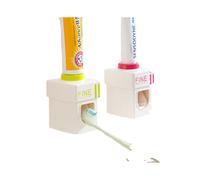 (Red) Wall Mounted Adhensive Toothpaste Squeezer Automatic Toothpaste Distributor