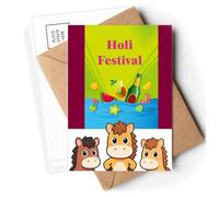 Red Warm Colors Splatter Color Holly Postcards Envelopes Cards Mailing Year Horse