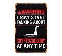Red Warning Cryptozoology Cryptid Cryptids Wall Decor Tin Sign Bar Wall Art Kitchen Farm Man Cave Party 8x12 inch Metal Sign Bar