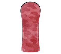 Red Watercolor Camouflage Pattern Golf Head Cover Premium Leather Waterproof Headcover with Number Tag for Woods and Driver Fairway Hybrid