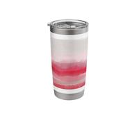 Red Watercolor Sunset Clouds, Ocean Waves and Mountains Stainless Steel Insulated Tumbler