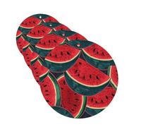Red Watermelon Car Air Fresheners 4 Pcs Round Shape Hanging Car Air Freshener Fragrance Scented Cards Auto Mirror Pendant Aromatherapy Tablets For Car Home Office Closet Bathroom
