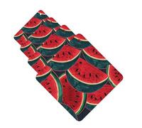 Red Watermelon Car Air Fresheners 4 Pcs Square Hanging Car Air Freshener Fragrance Scented Cards Auto Mirror Pendant Aromatherapy Tablets For Car Home Office Closet Bathroom