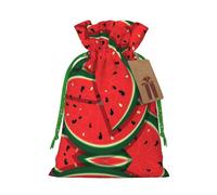 Red Watermelon Christmas Drawstring Sack Gift Bag, Lightweight And Cute In Design