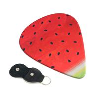 Red Watermelon Guitar Picks 6-Pack - Pick Set (0.46mm / 0.71mm / 0.96mm) Suitable For Guitar And Ukulele Playing