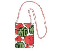 Red Watermelon Print Crossbody Bag For Women, Shoulder Bag Purse, Travel Sport Mini Phone Bag, Phone Wallet, Pink, One Size