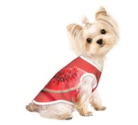 Red watermelon print Dog Shirts for Small Dogs Stretchy T-Shirts Lightweight Tank Top Sleeveless Striped Vest