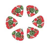 Red Watermelon Print Guitar and Ukulele Picks For Music Lovers 12 PCS Mixed Gauges(0.46/0.71/0.96mm)