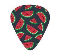 Red Watermelon Print Guitar Picks,12 Pack Guitar Plectrums Thin, For Bass Electric Acoustic Guitars Ukulele